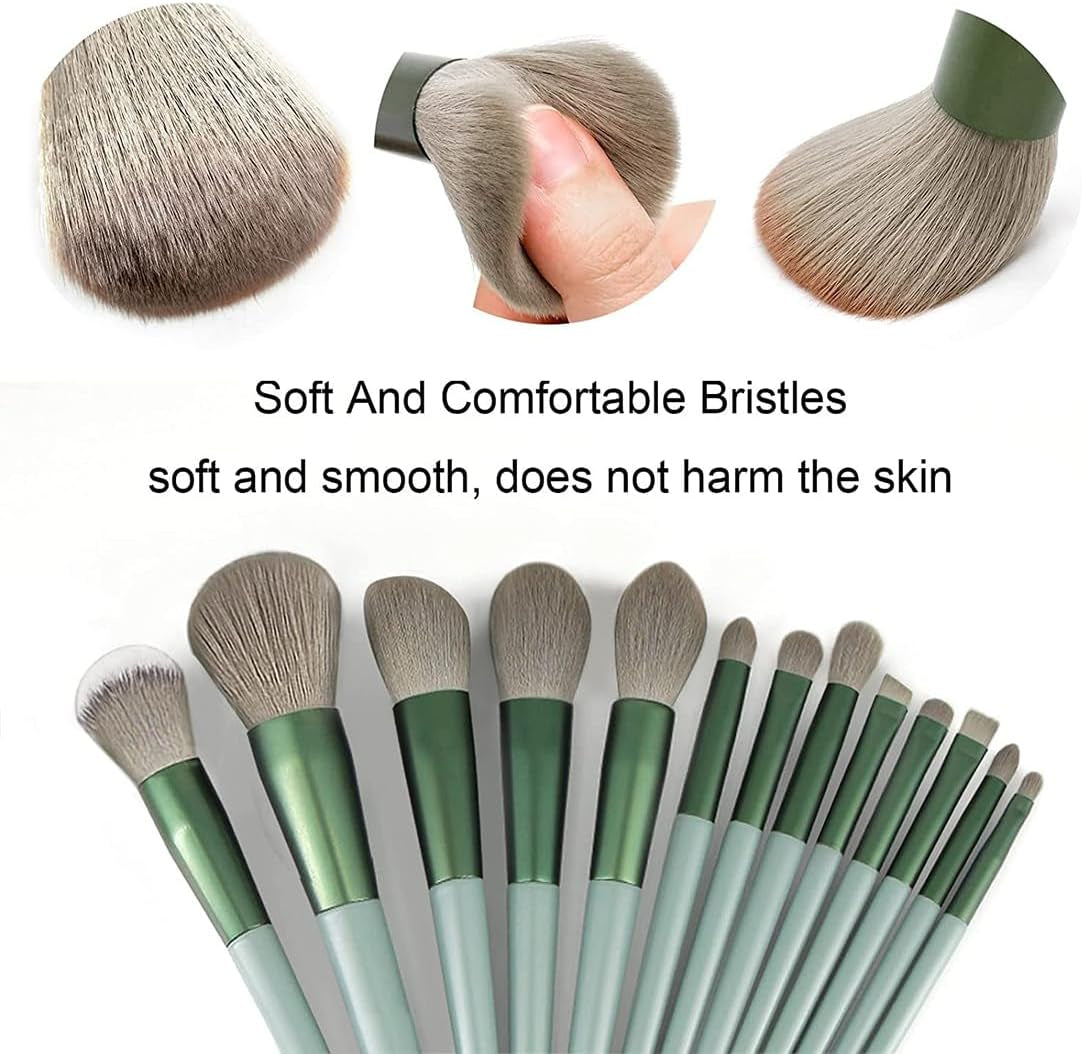 Juego De Brochas De Maquillaje De 13 Piezas, Brochas De Maquillaje Profesionales, Base, Rubor, Crema Líquida, Para Rostro, Sombra De Ojos Y Cejas, Adecuado Para Líquidos, Cremas, Polvos