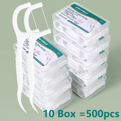 1/2/5/10 Box Portable Disposable Dental Floss Plastic Toothpick High-Tension Dental Floss Stick Dental Floss Box ﻿Oral Care