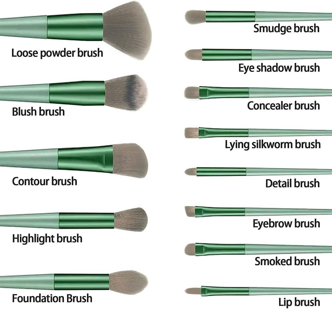 Juego De Brochas De Maquillaje De 13 Piezas, Brochas De Maquillaje Profesionales, Base, Rubor, Crema Líquida, Para Rostro, Sombra De Ojos Y Cejas, Adecuado Para Líquidos, Cremas, Polvos