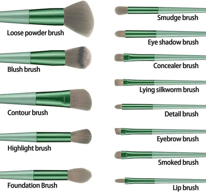 Juego De Brochas De Maquillaje De 13 Piezas, Brochas De Maquillaje Profesionales, Base, Rubor, Crema Líquida, Para Rostro, Sombra De Ojos Y Cejas, Adecuado Para Líquidos, Cremas, Polvos