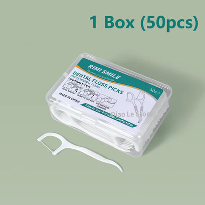 1/2/5/10 Box Portable Disposable Dental Floss Plastic Toothpick High-Tension Dental Floss Stick Dental Floss Box ﻿Oral Care