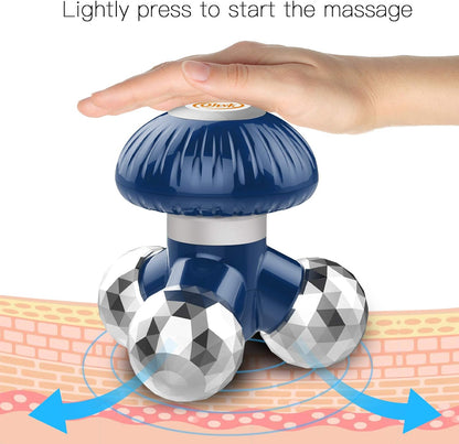 Handheld Vibrate Massager, 3 Cabezas De Masaje Tocar El Cuerpo, Batería O USB Power Proporcionar Electricidad, Aliviar Cuerpo O Tensión Muscular, Full Body Massager Portátil, Azul